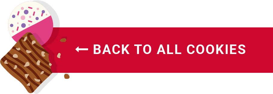 A red 'Back to All Cookies' rectangle button with two cookie illustrations in the top left corner